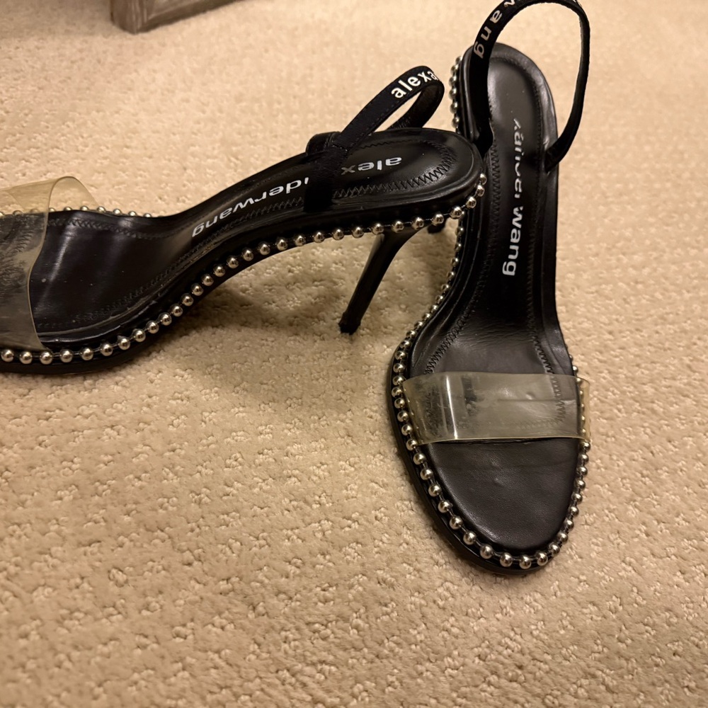 Alexander Wang Black Studded Kitten Heels